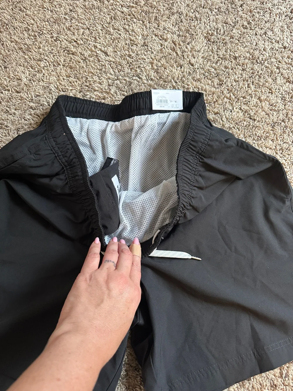 Sonoma Black Swim Hybrids with White Drawstring